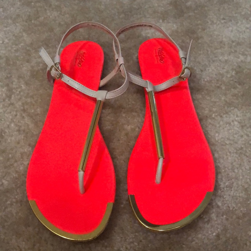 Mossimo Falk Sandals Size 9.5 Color Orange Tan Go… - image 1